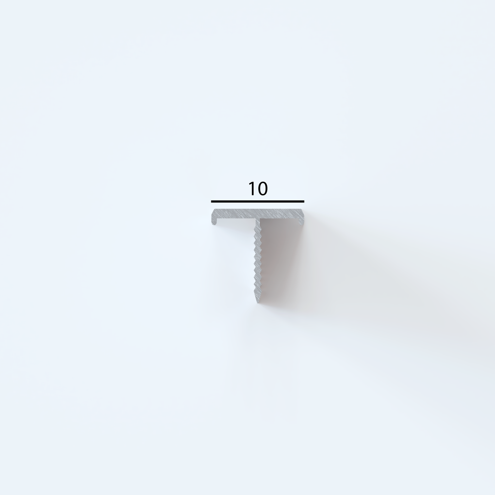 
                      
                        Profilo coprigiunto in ALLUMINIO a "T" per pavimenti. Barra 2.5 M
                      
                    