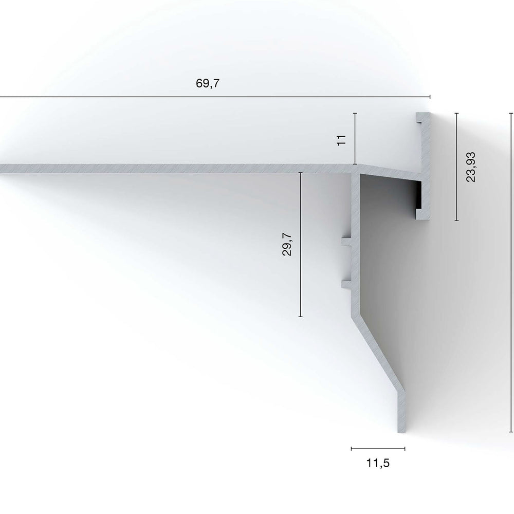 
                      
                        Drip Profile for Balconies and Terraces in PVC Plastic Material "TOP". Length 2.6 m.
                      
                    