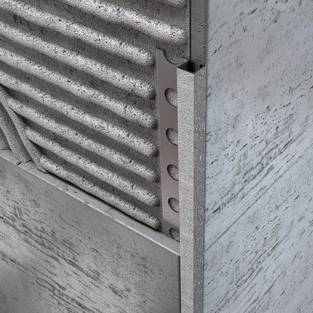 Profilo Decorato Alluminio Argento Angolo Quadro per Piastrelle