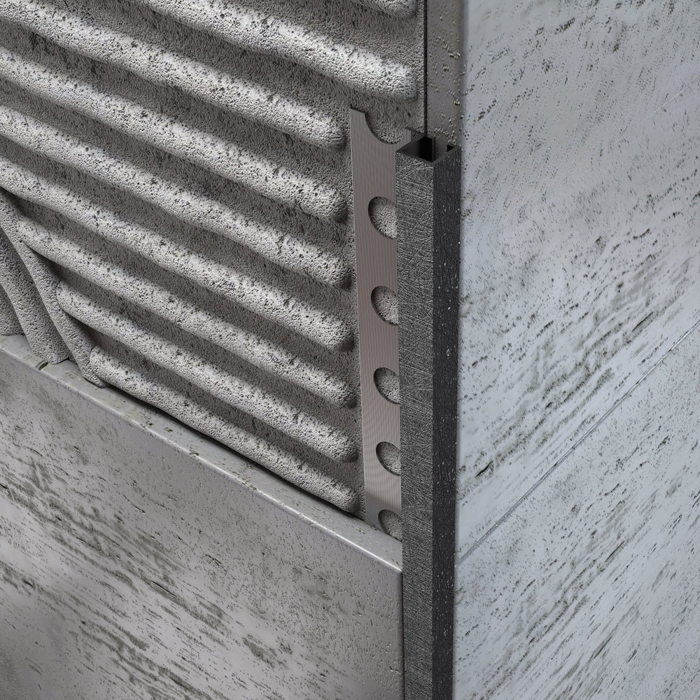 Profilo Decorato in Alluminio Wenge Angolo Quadro per Piastrelle